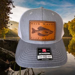 Crappie Authentic Buffalo Leather Heather Grey/White Trucker Hat