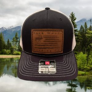 Elk American Flag Buffalo Leather Patch Hat